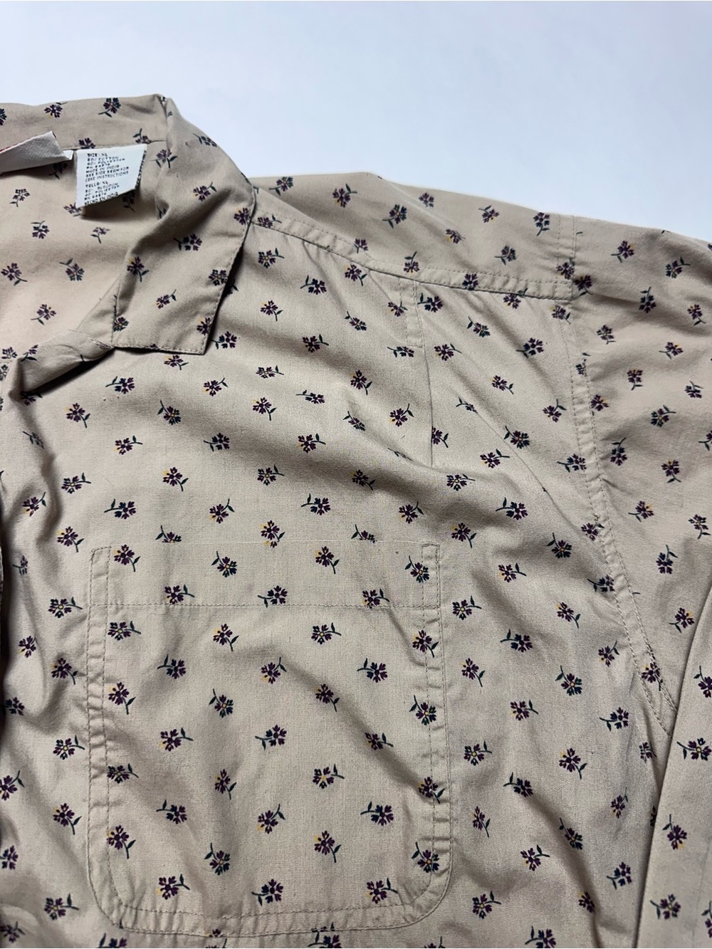 Vintage 90s Basic Editions XL Ditsy Floral Button Down Shirt Cottagecore - Picture 9 of 12